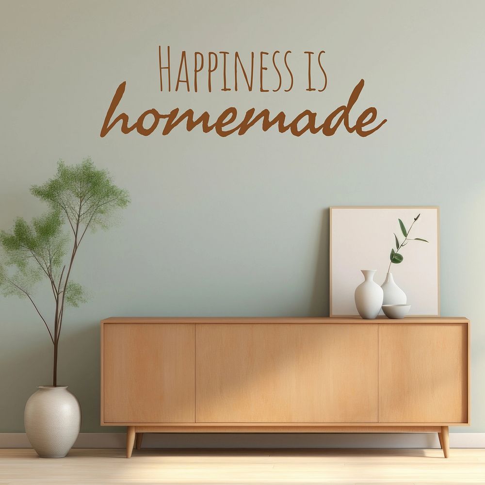 Happiness is homemade quote Instagram post template
