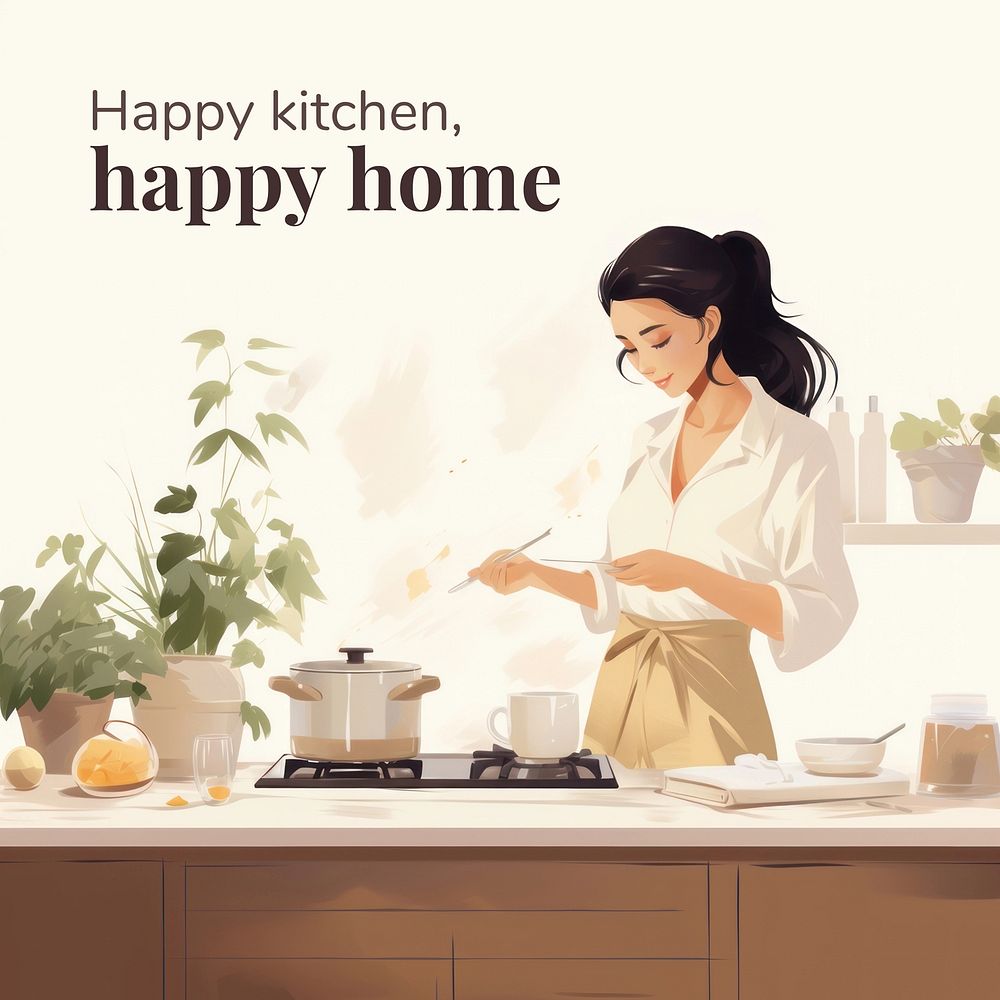 Kitchen & home  quote Instagram post template