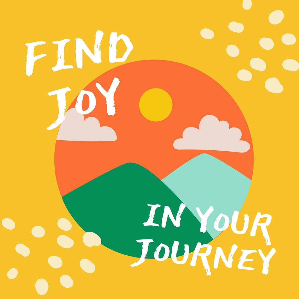 Joyful journey & life quote Instagram post template