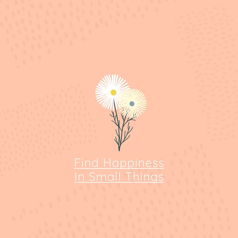 FInd happiness small things quote Instagram post template