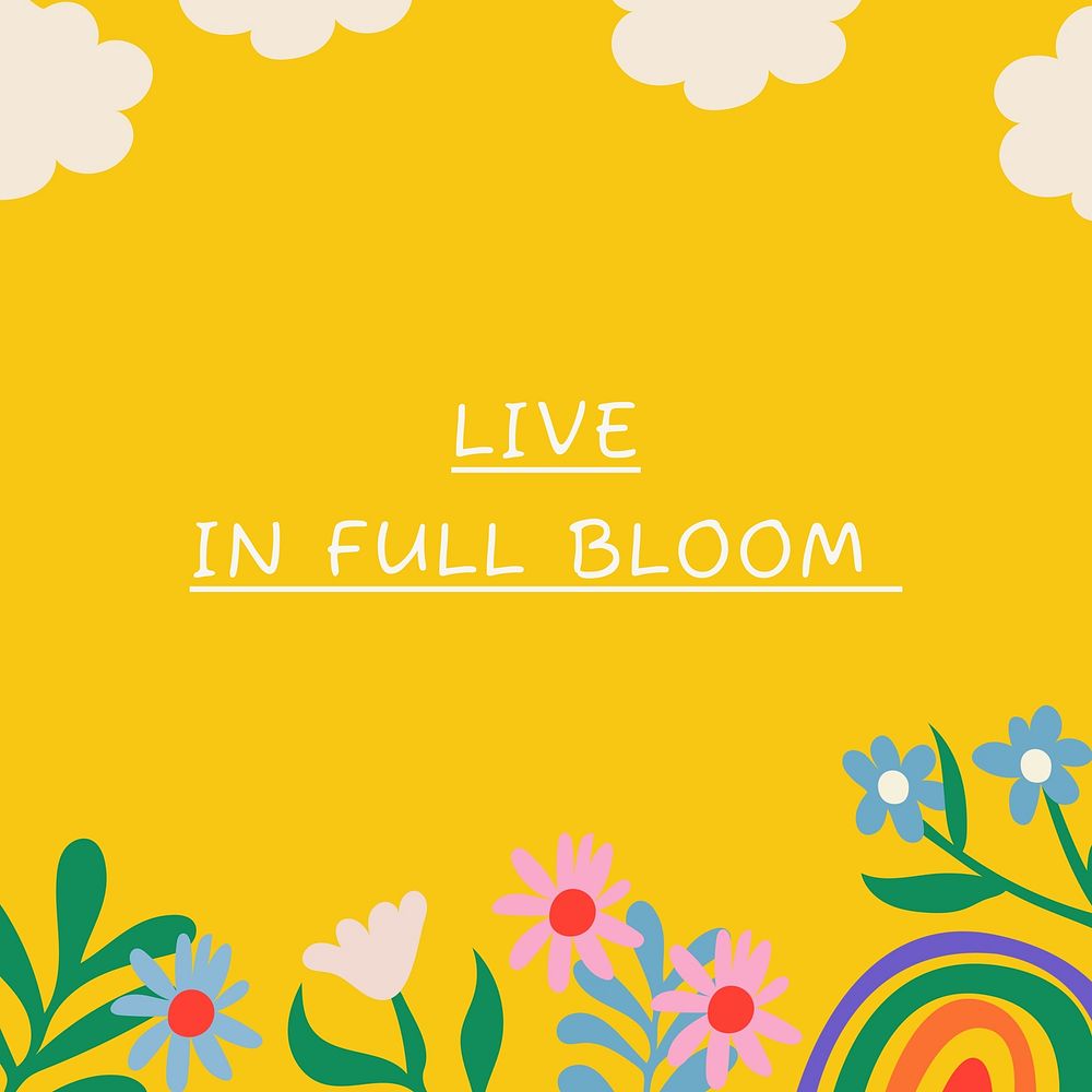 Flower & positivity  quote Instagram post template