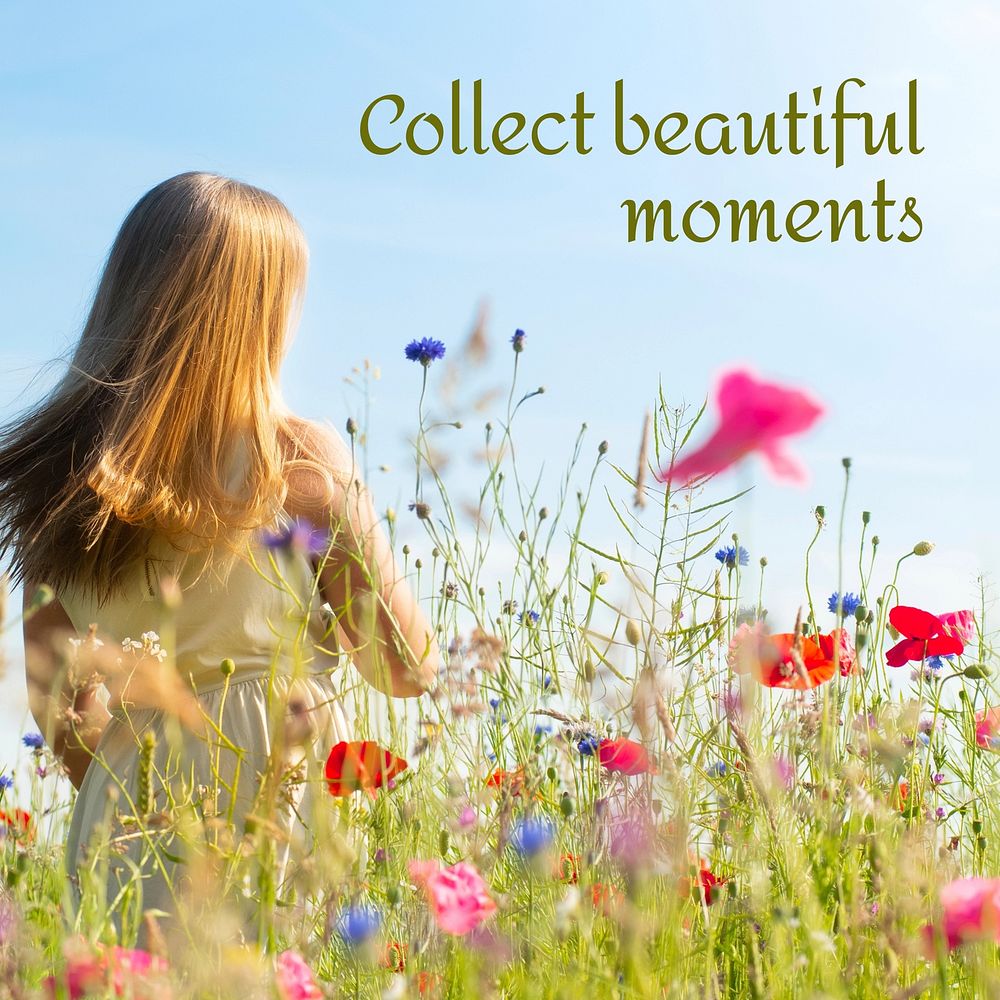 Beautiful moments quote Instagram post template