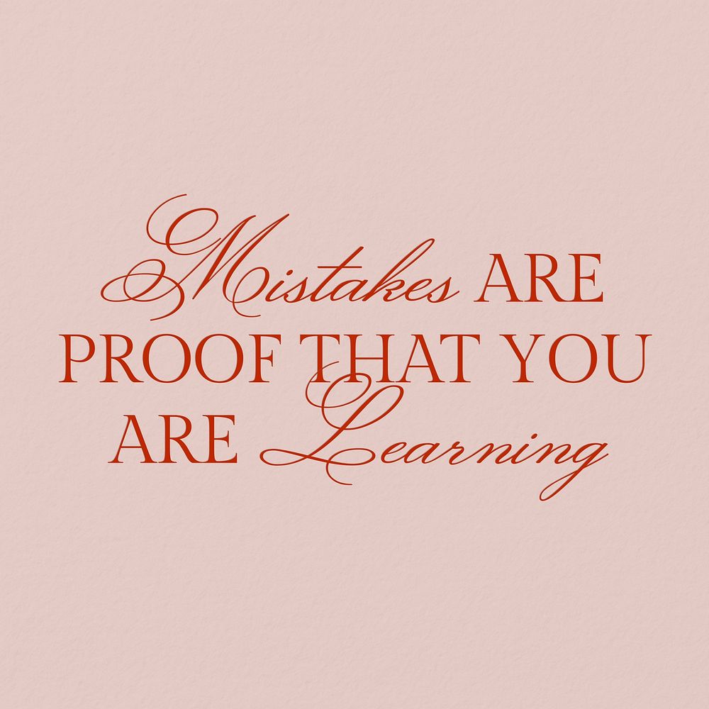 Mistakes proof learning quote Instagram post template