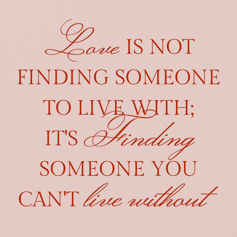 Romantic  quote Instagram post template
