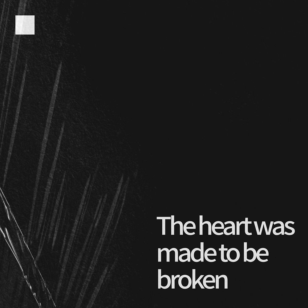 Heartbroken  quote Instagram post template