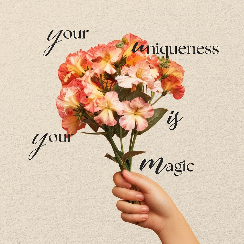 Your uniqueness is magic quote Instagram post template