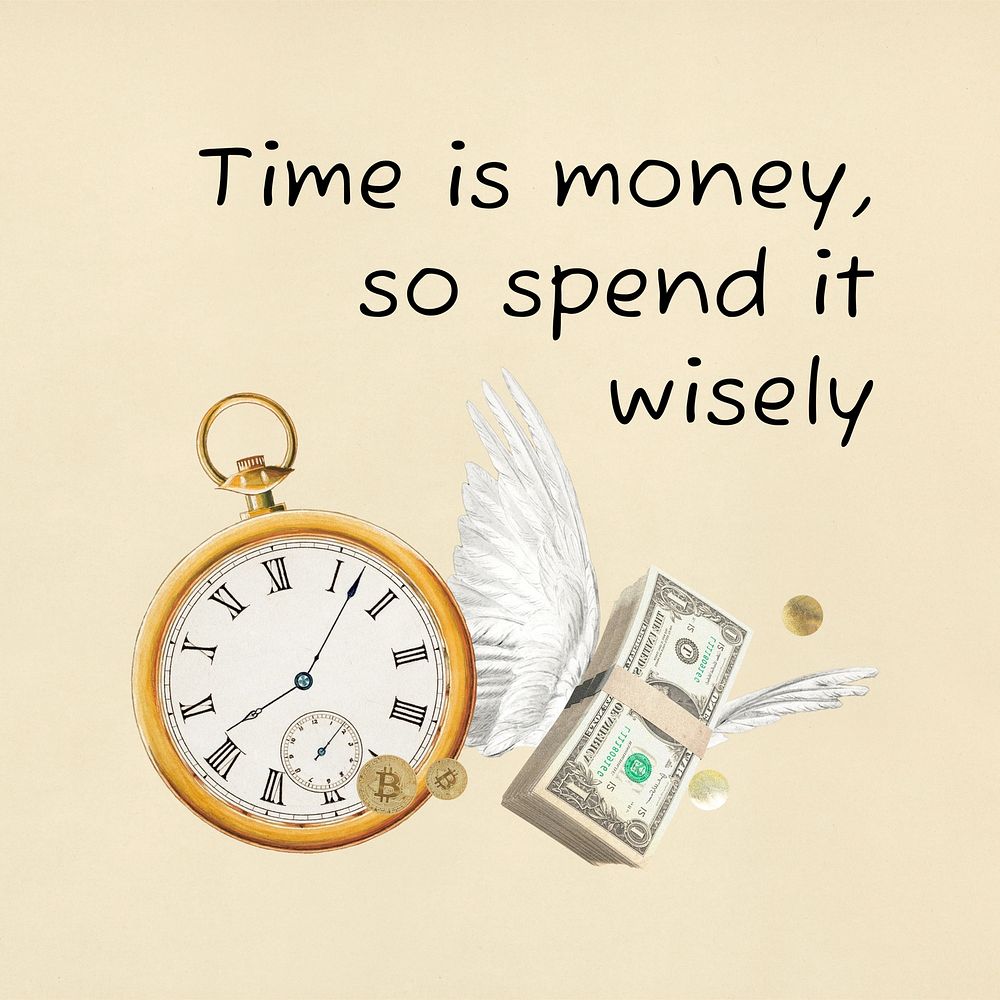 Time is money quote Instagram post template