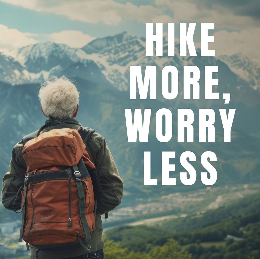 Hiking  quote Instagram post template