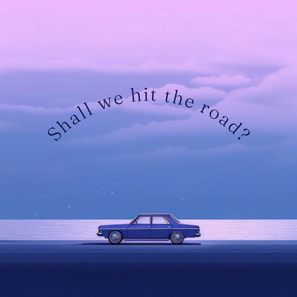 Shall we hit the road quote Instagram post template