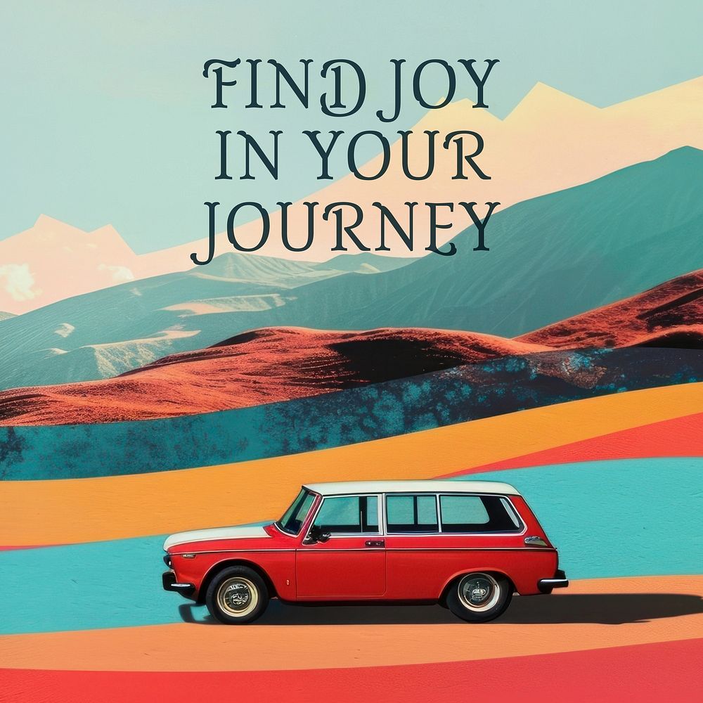 Joyful journey & life quote Instagram post template