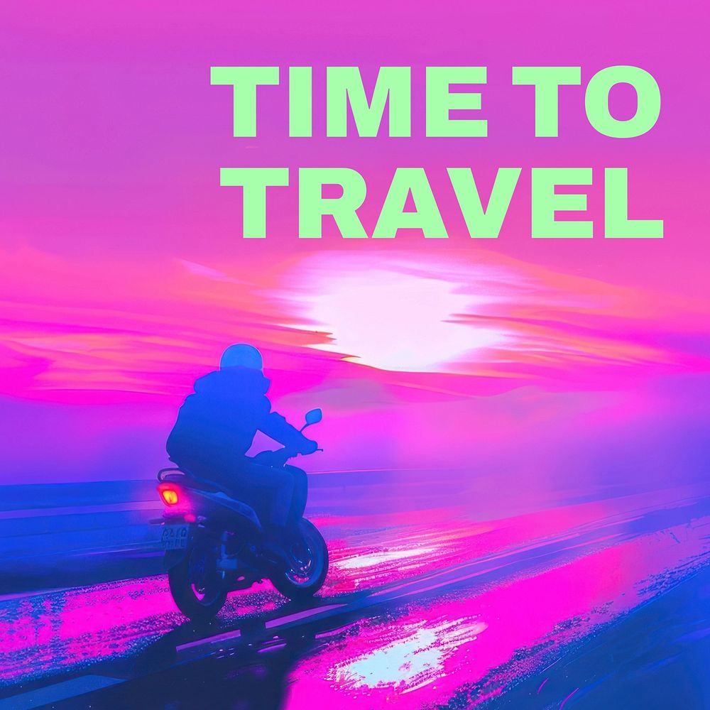 Time to travel quote Instagram post template