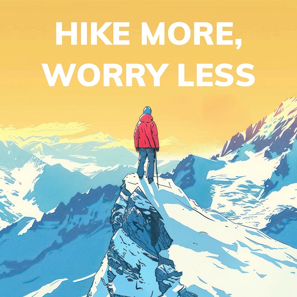 Hiking quote Instagram post template