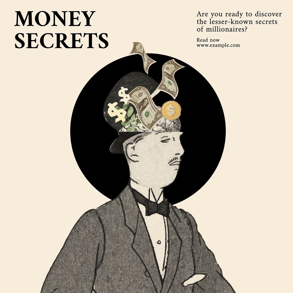 Money secrets Instagram post template