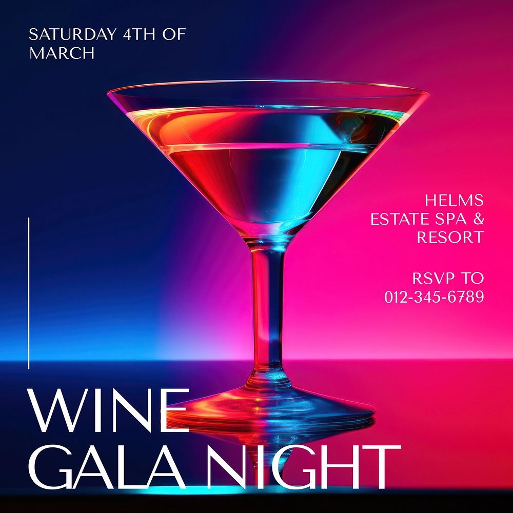 Wine gala night Instagram post template