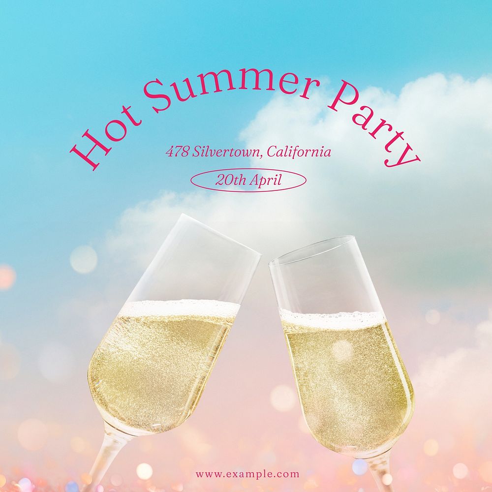 Hot summer party Facebook post template