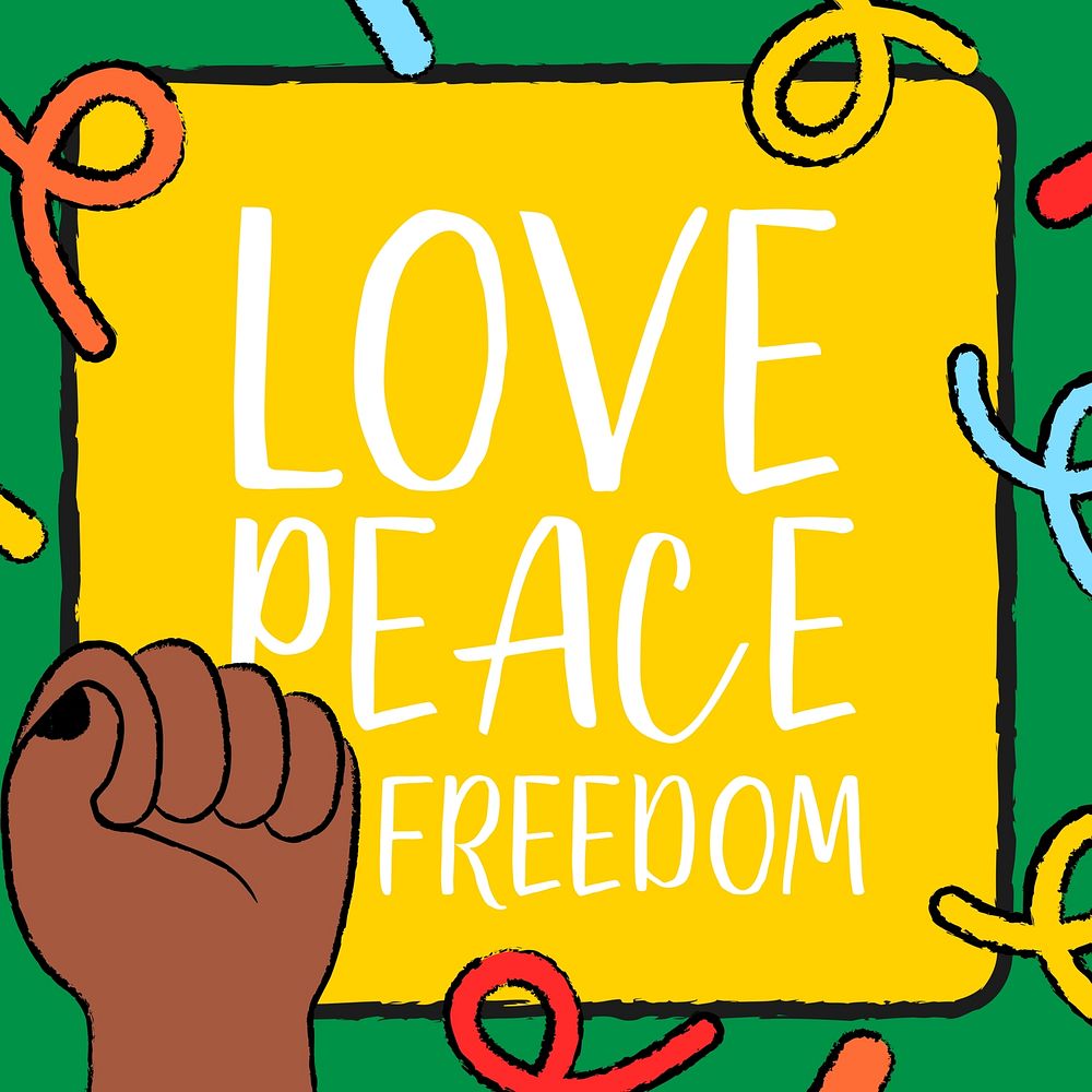 Peace, love & freedom Instagram post template