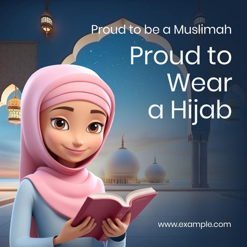 Hijab pride Instagram post template