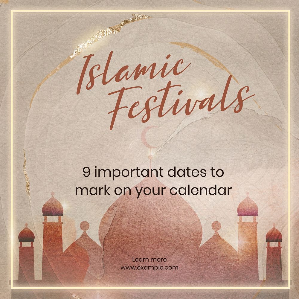 Islamic festivals Instagram post template