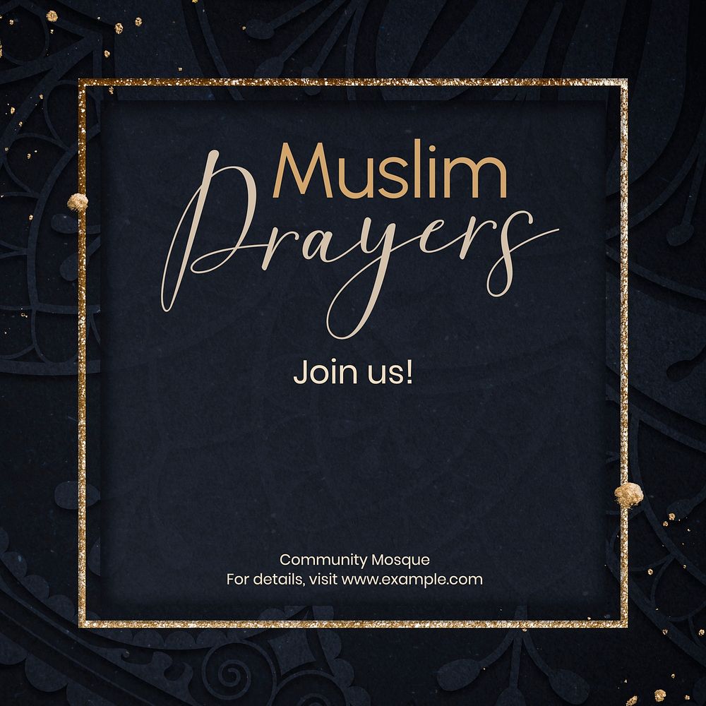 Muslim prayers Instagram post template
