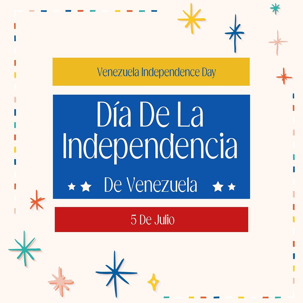 Venezuela independencia Instagram post template