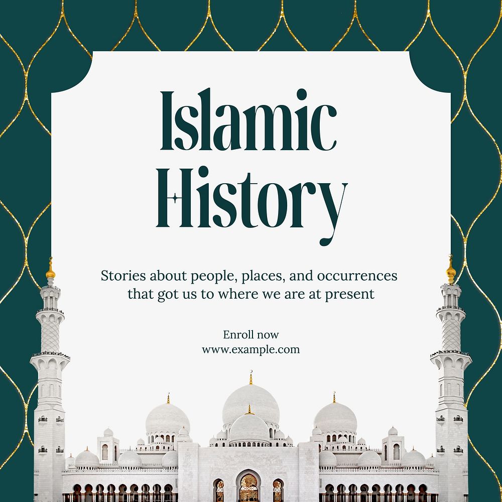 Islamic history Instagram post template