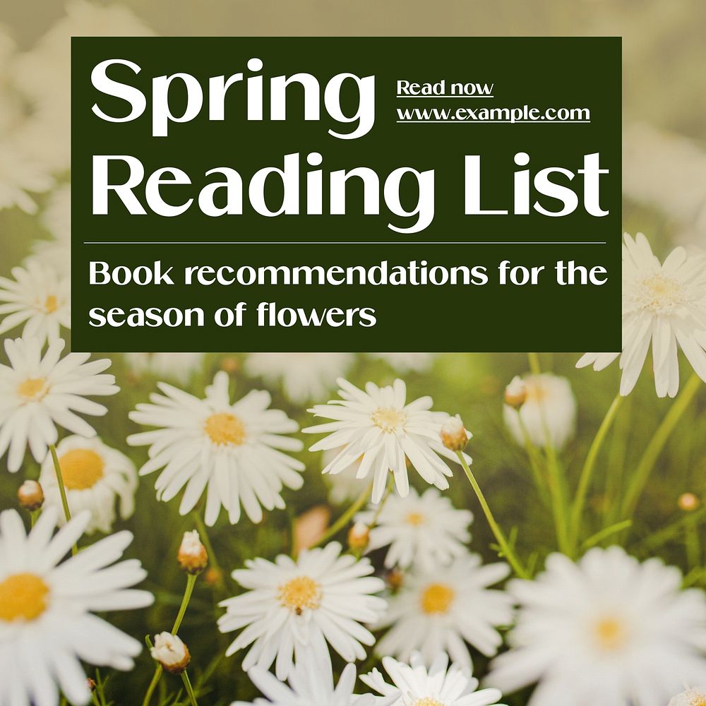 Spring reading list Instagram post template