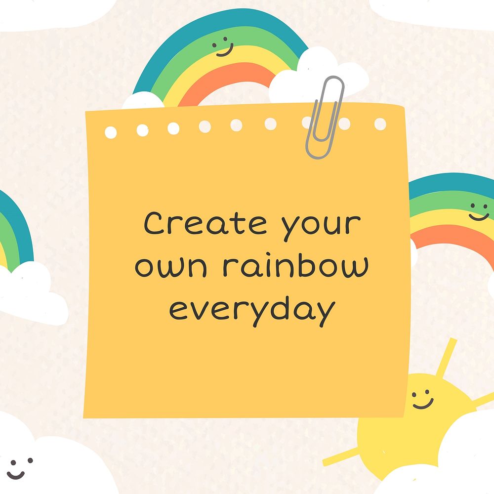 Create your own rainbow everyday quote Instagram post template