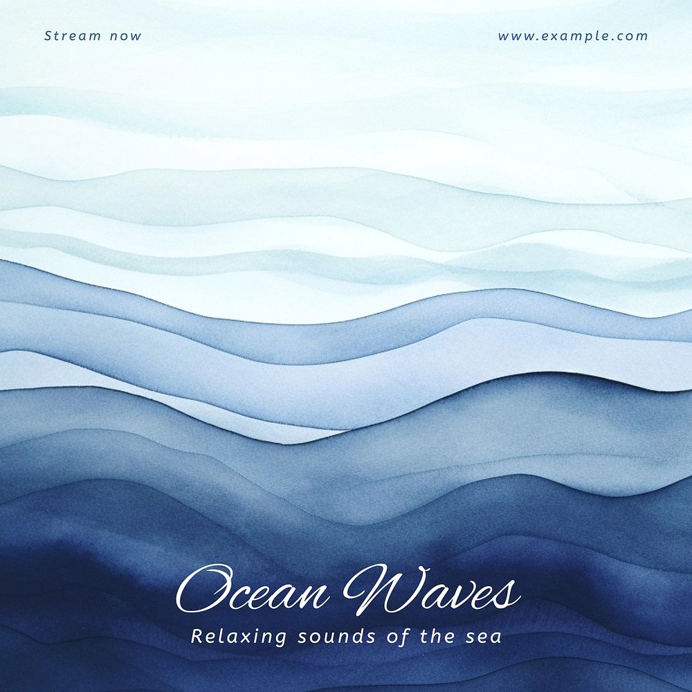 Ocean waves Instagram post template  