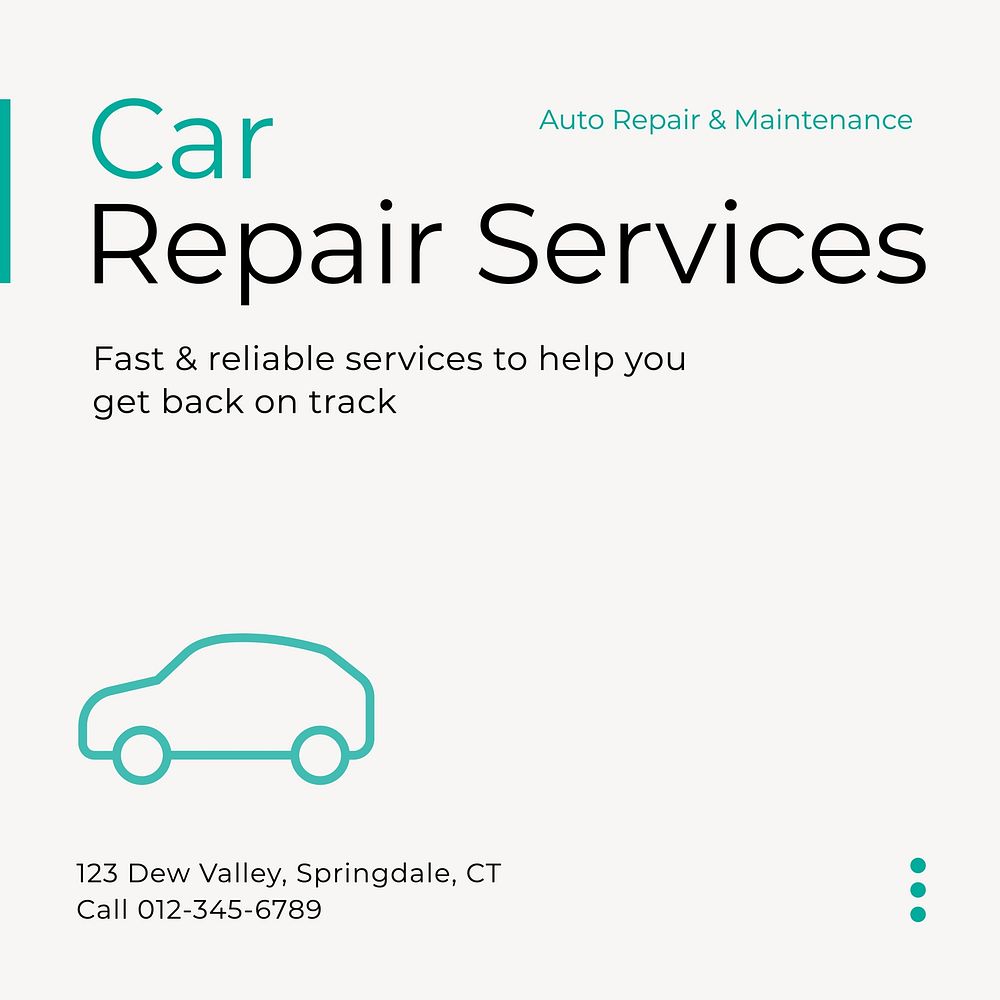 Car repair Instagram post template