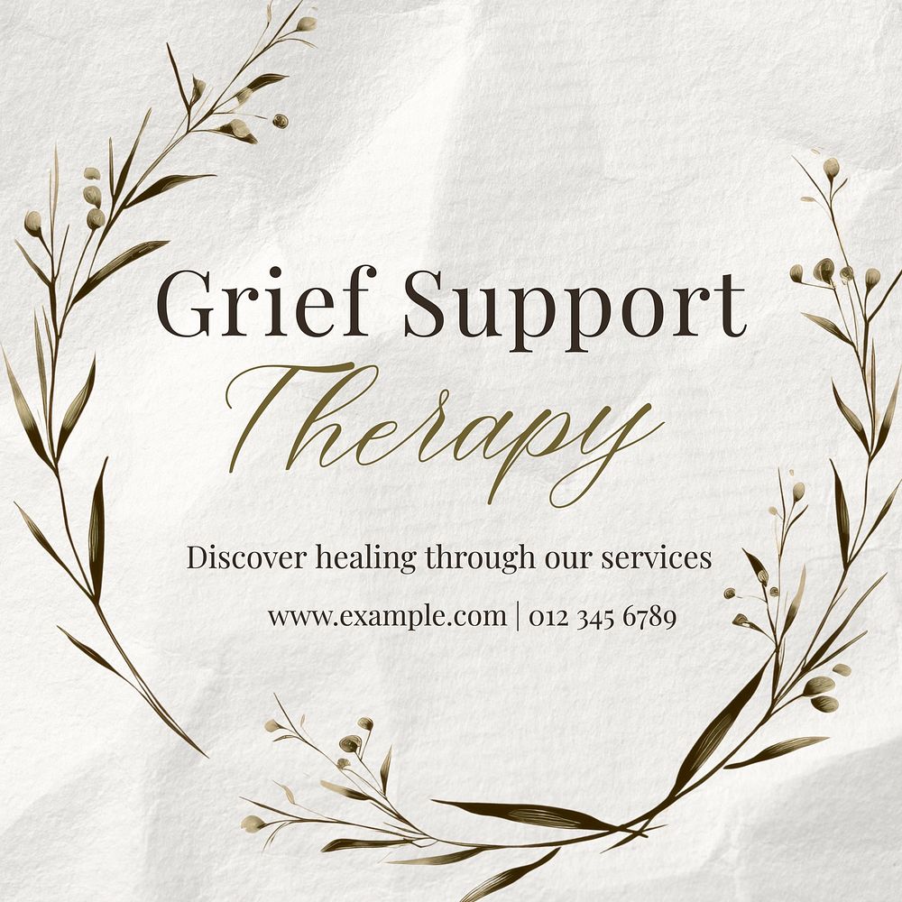 Grief support Instagram post template