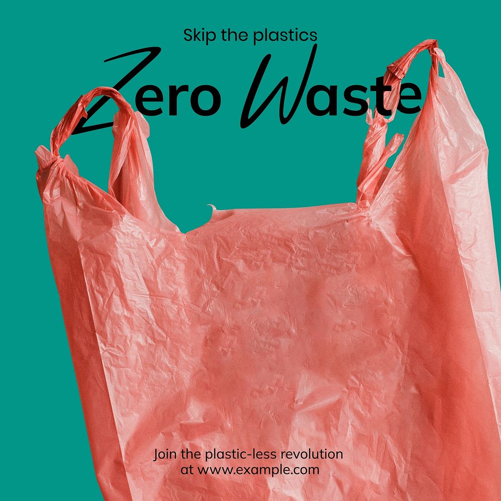 Zero waste living Instagram post template
