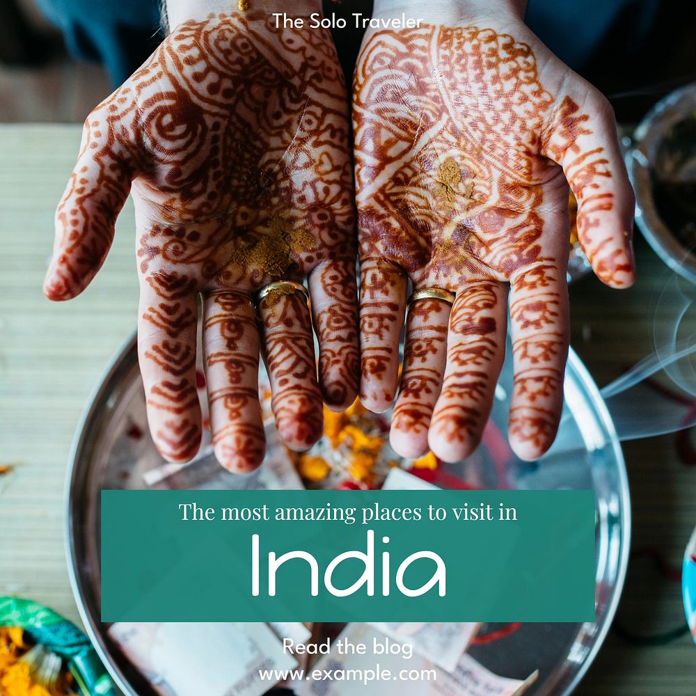India travel blog Instagram post template