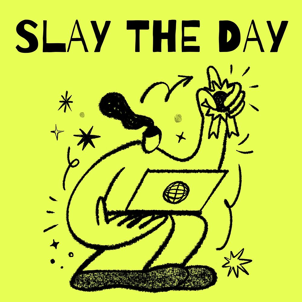Slay the day quote Instagram post template