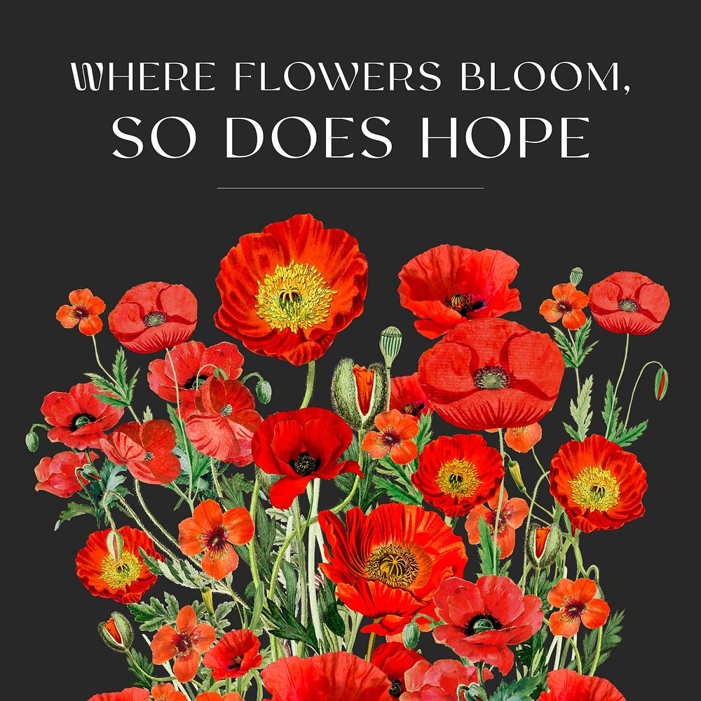 Flower  quote Instagram post template