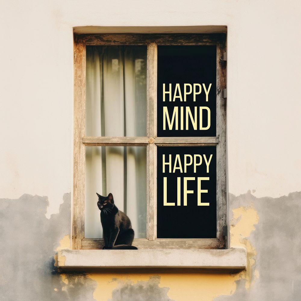 Happy life quote Instagram post template