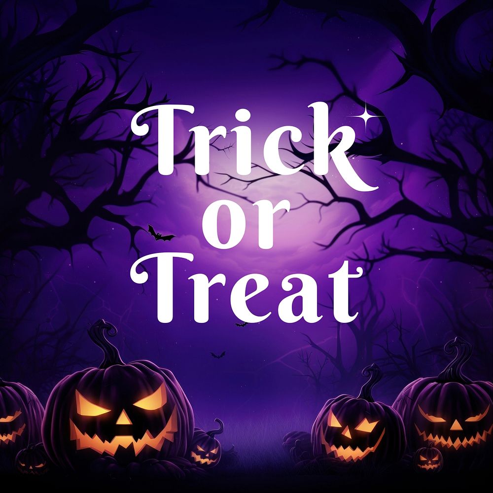Trick or treat quote Instagram post template