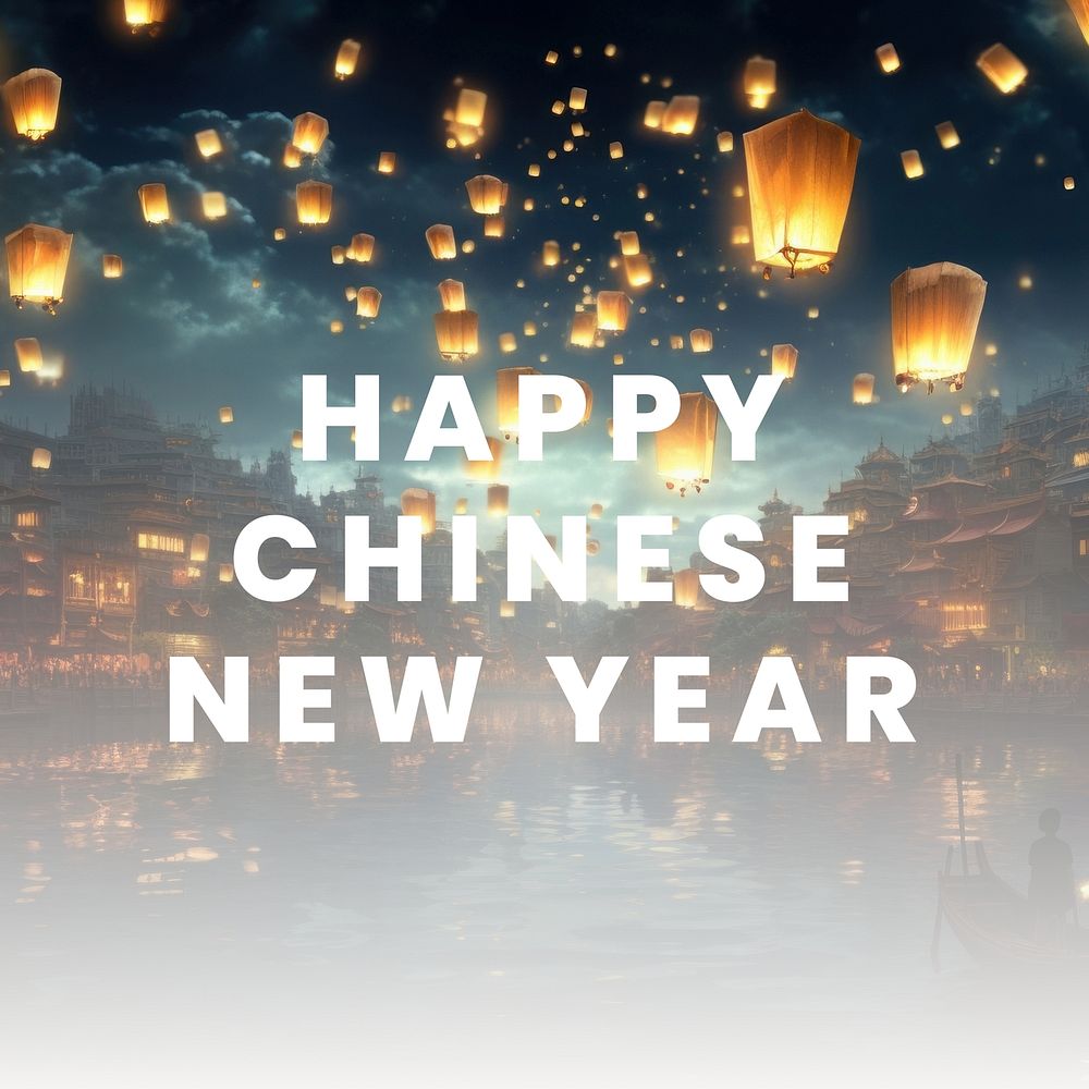 Happy Chinese new year quote Instagram post template