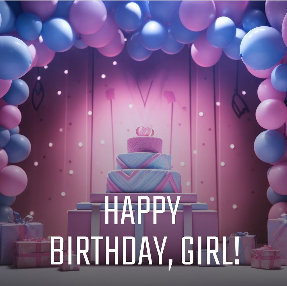 Birthday girl quote Instagram post template
