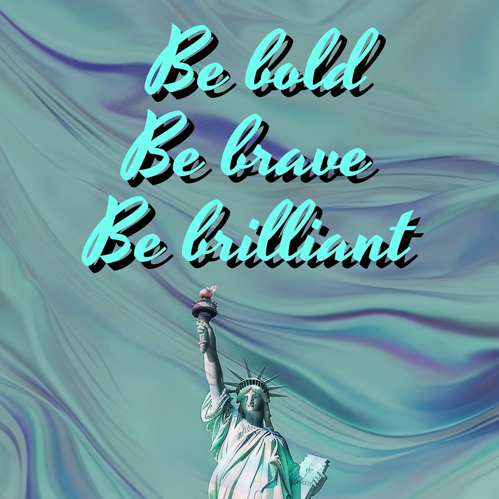Be bold, be brave, be brilliant quote Instagram post template