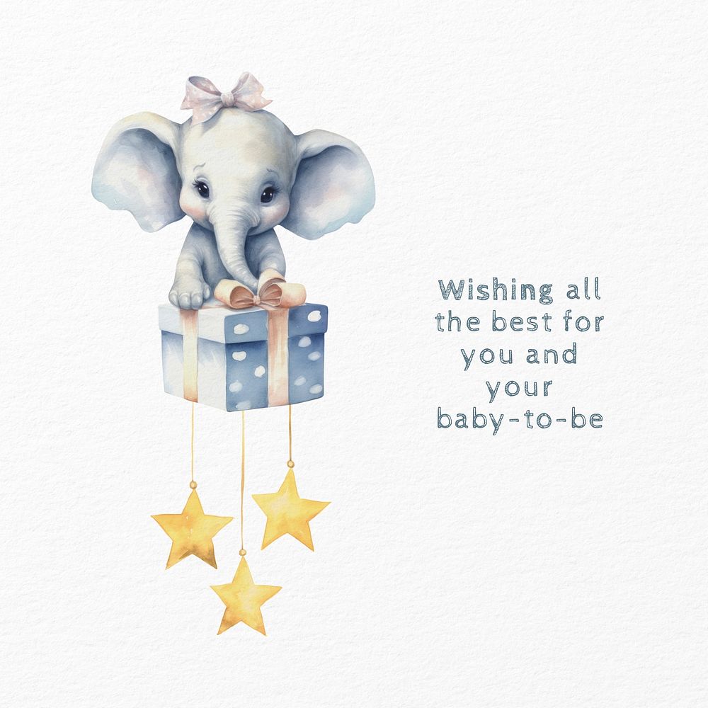 Baby shower greeting quote Instagram post template