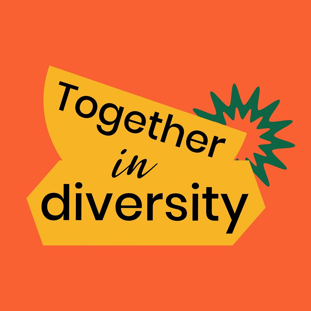 Together in diversity quote Instagram post template