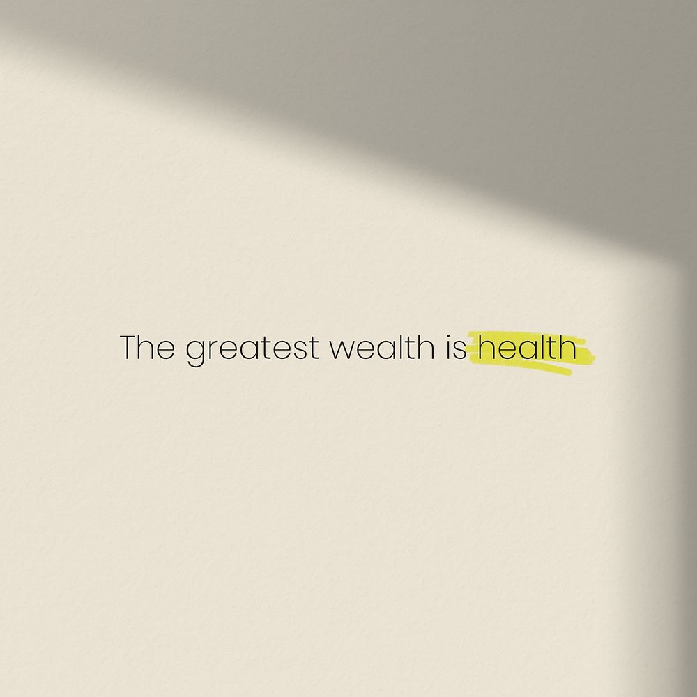 Wealth & health  quote Instagram post template