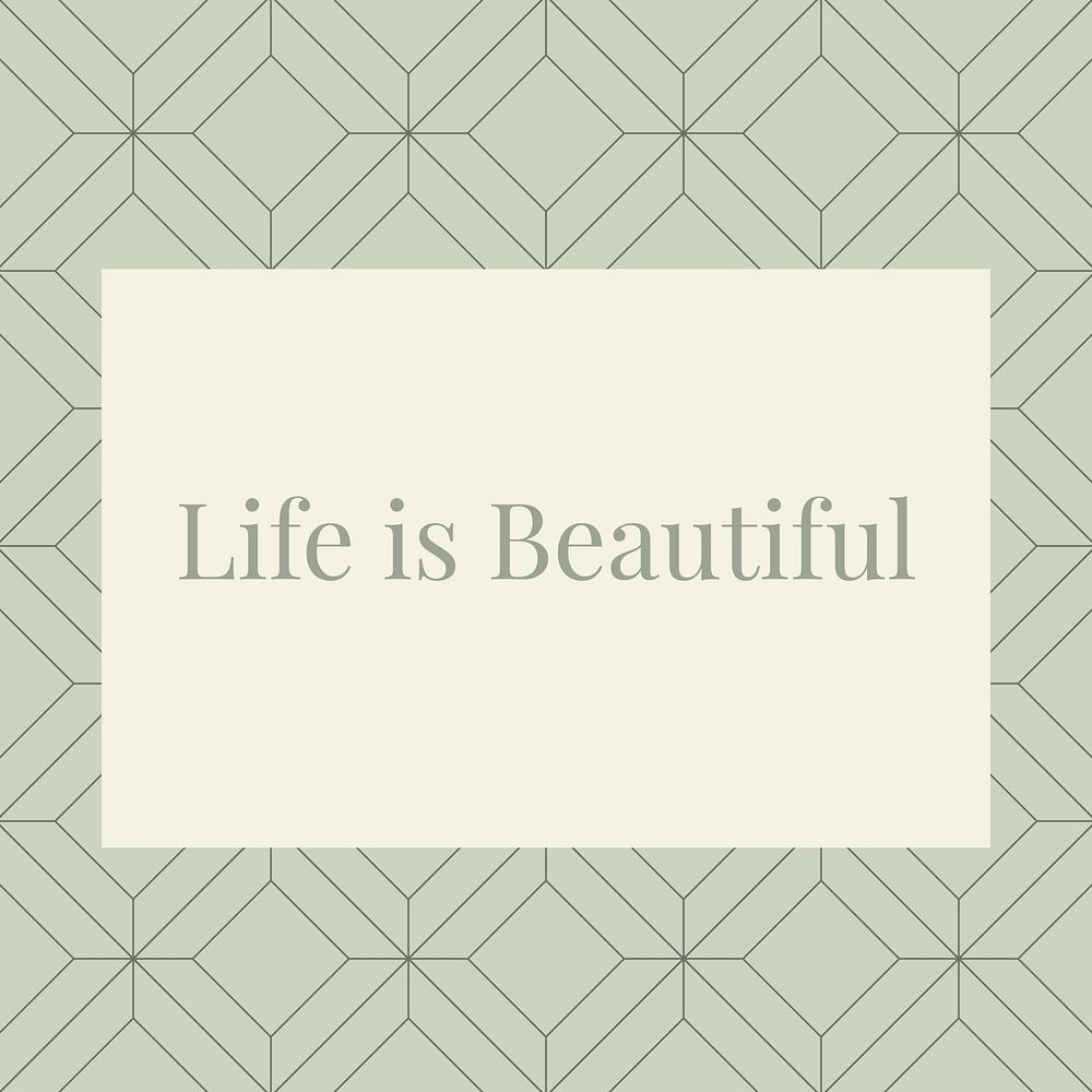 Beautiful life quote Instagram post template