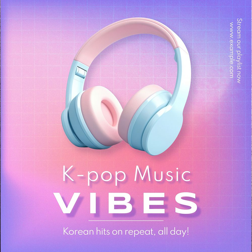 K-pop music Instagram post template