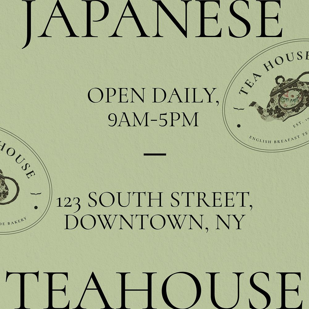 Japanese teahouse Instagram post template