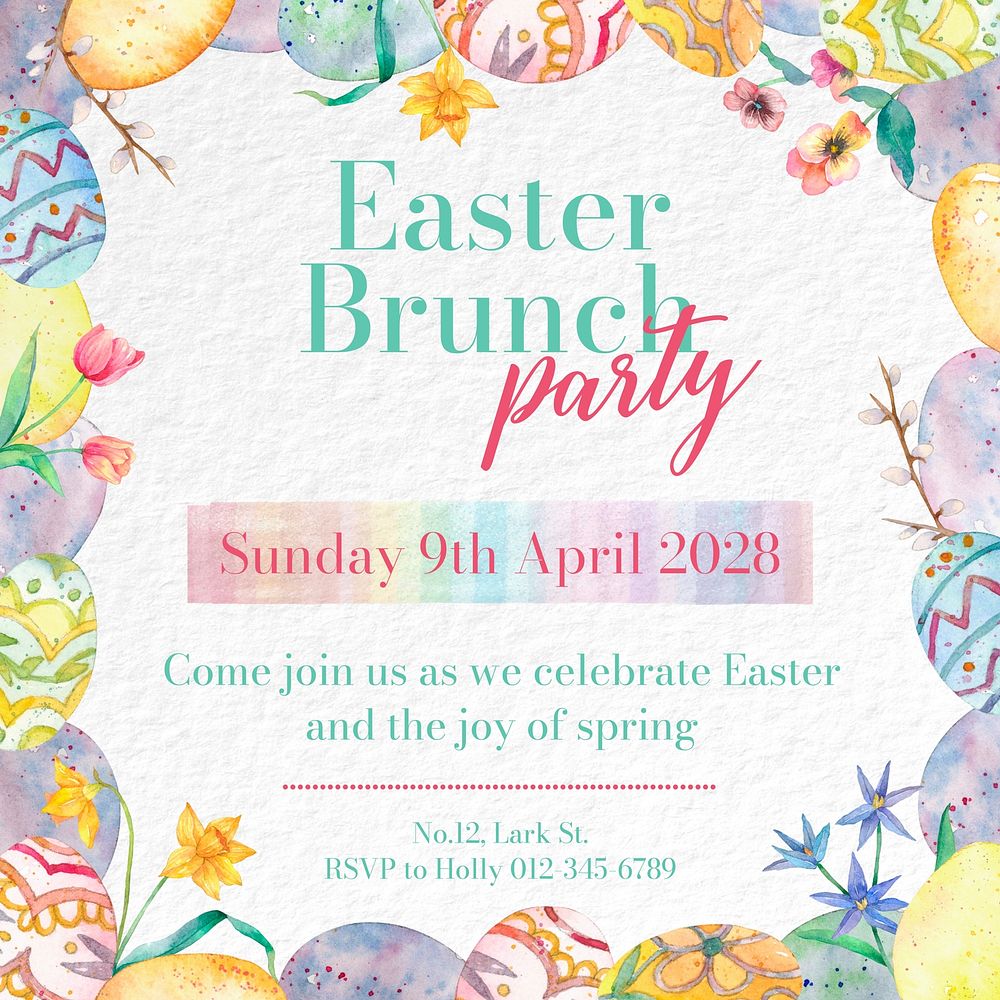 Easter brunch party Instagram post template