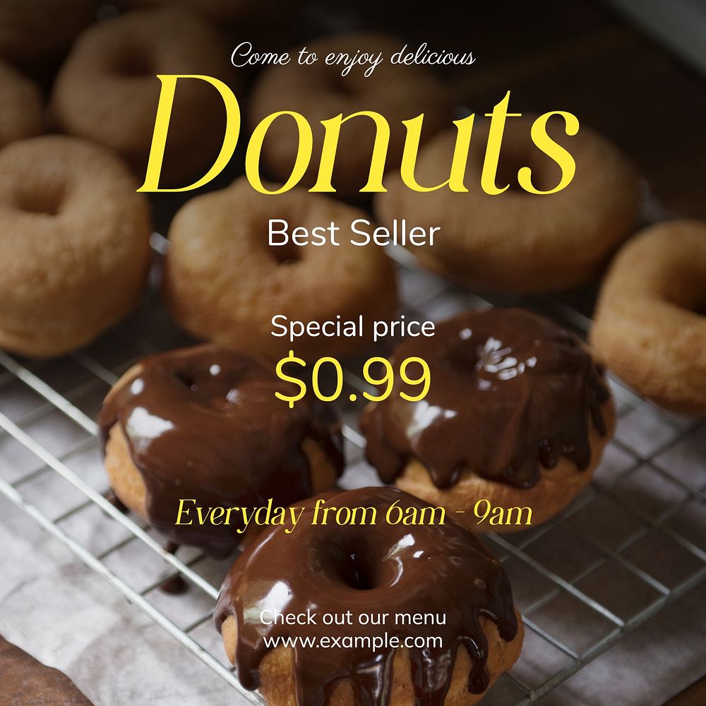 Donut shop Instagram post template