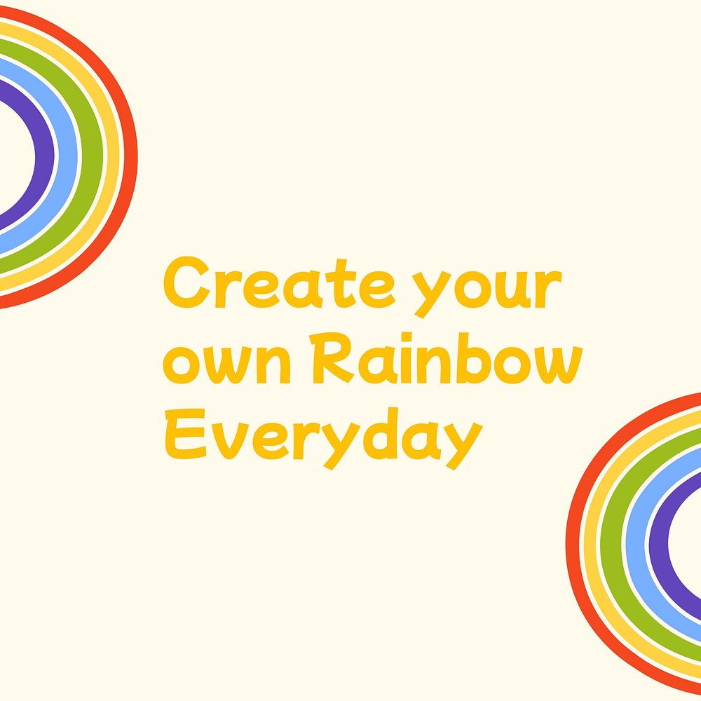 Rainbow  quote Instagram post template