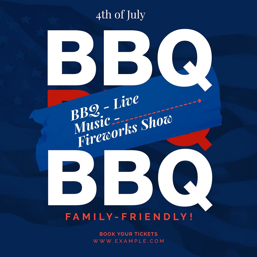 BBQ 4th of July Instagram post template