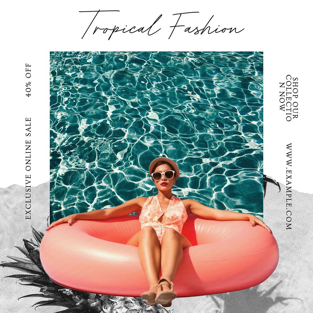 Tropical fashion Instagram post template